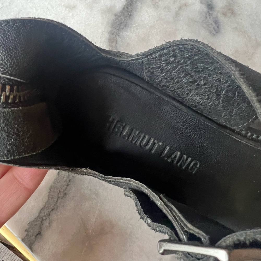 HELMUT LANG black suede sandals with ankle strap 36.5 - Picture 7 of 12